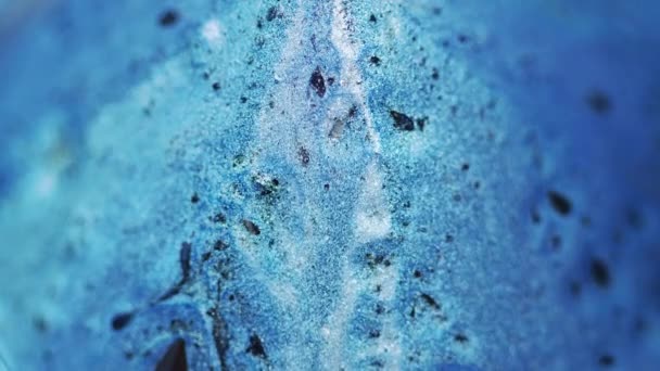 Fondo Tinta Brillante Pigmento Húmedo Flujo Brillante Líquido Azul Brillante — Vídeos de Stock