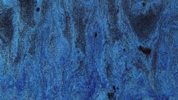 Fondo Pintura Líquida Flujo Suave Tinte Negro Gris Azul Mezcla — Vídeos de Stock