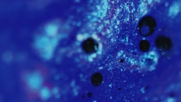 Abstract Background Sparkling Fluid Shiny Liquid Mix Defocused Vivid Blue — Stock Video