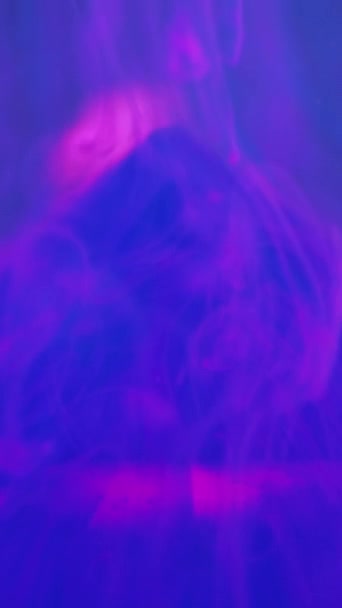 Vertical Video Water Pigment Background Liquid Smoke Cyberpunk Fume Vivid — Stock Video