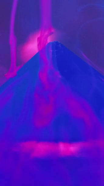 Vertical Video Water Smoke Background Ink Swirls Haze Effect Neon — Stock Video