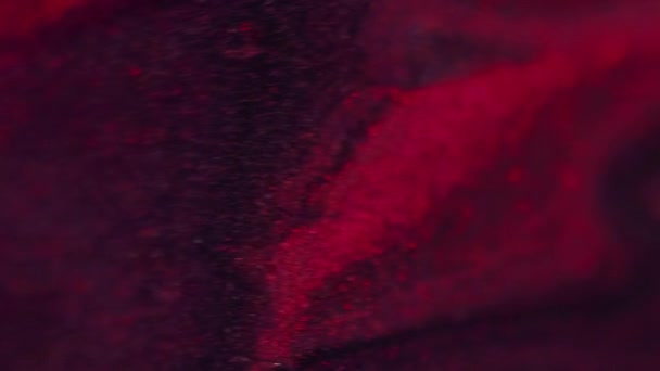 闪闪发光的油漆流 墨水水 模糊明亮的粉红色蓝色紫色闪光粒子大理石质感液体外溢混合波抽象艺术背景 — 图库视频影像