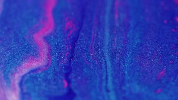Texture Scintillante Flux Peinture Bleu Déconcentré Couleur Rose Brillant Particules — Video