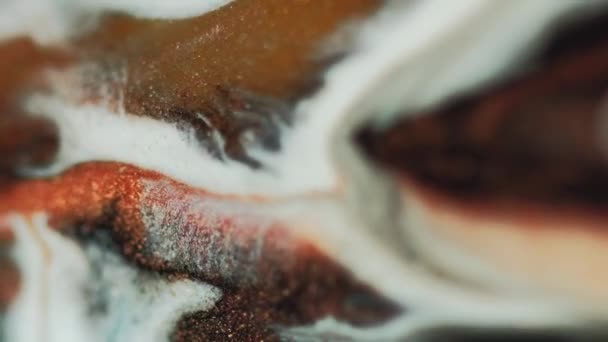 대리석 페인트 반짝이 분리된 반짝이는 물결파 피라미드 — 비디오