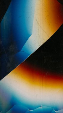 Hasarlı ekran. Matris arızası. Kırık cam. Mavi turuncu beyaz toz rengi çizik sesi siyah çizim soyut arka planında yıpranmış doku.