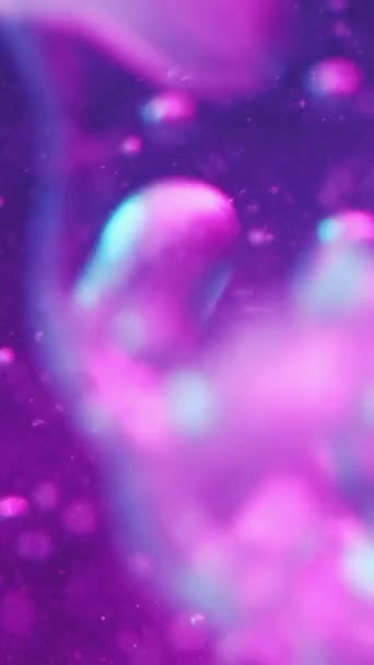 Vídeo Vertical Fondo Burbujas Aire Agua Profundidad Marina Líquido Púrpura — Vídeos de Stock