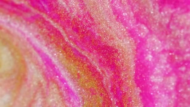 Textura Brillo Húmedo Agua Tinta Brillante Desenfoque Vívido Color Rosa — Vídeos de Stock