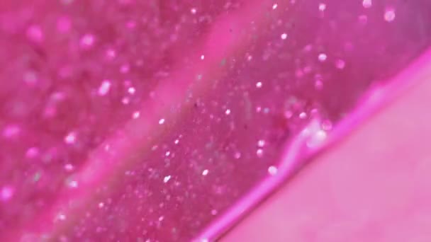 Verticale Video Glinsterende Achtergrond Glitter Zand Heldere Roze Glanzende Vloeibare — Stockvideo