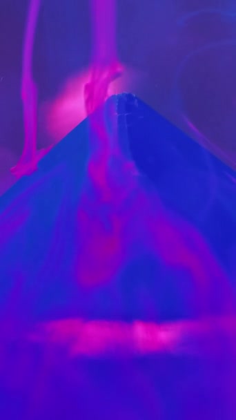 Vertical Video Water Smoke Background Ink Swirls Haze Effect Neon — Stock Video