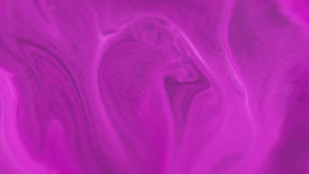 液体色素 亮晶晶的油漆质感 沙尘混合 亮丽装饰霓虹灯紫色油墨颗粒光滑质感油墨涡旋艺术抽象背景 — 图库视频影像