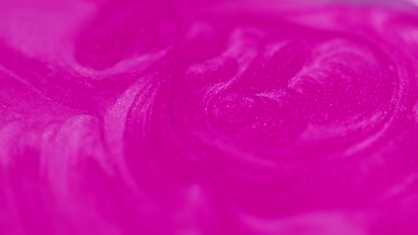 Glitter Inkt Verf Morsen Glanzende Vloeistof Gedempte Sprankelende Roze Witte — Stockvideo