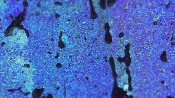 Чернильный Фон Блестящая Краска Цветная Жидкость Захватывающий Гипнотический Макро Абстрактный — стоковое видео