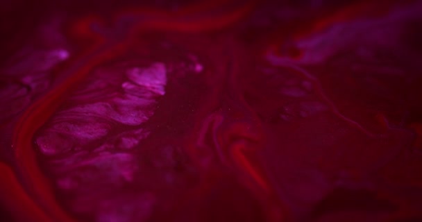 Fluxo Tinta Brilhante Fluído Espumante Desfocado Rosa Roxo Vermelho Cor — Vídeo de Stock
