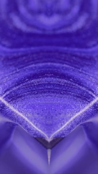 Video Verticale Sfondo Goccia Inchiostro Cascata Scintillante Colore Blu Neon — Video Stock
