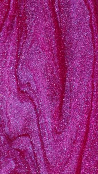 Vídeo Vertical Textura Brillo Húmedo Flujo Tinta Metálica Rosa Púrpura — Vídeos de Stock