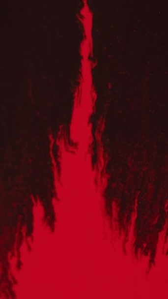 Vertikální Video Kapání Barvy Tok Rukopisu Vlna Plamenů Červená Barva — Stock video