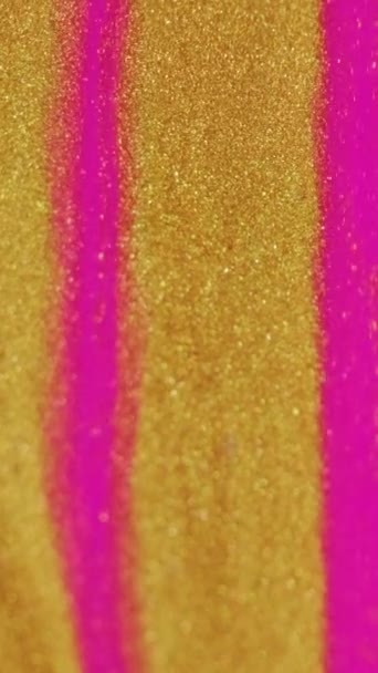 Vídeo Vertical Derrame Purpurina Húmeda Textura Pintura Metálica Brillante Color — Vídeos de Stock