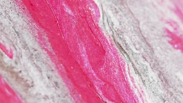 반짝이 배경입니다 페인트 반짝이는 예술에서 퍼지는 반짝이는 분홍색 — 비디오