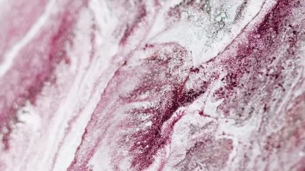Fundo Abstrato Tintura Purpurina Mistura Líquida Brilhante Tinta Cor Branca — Vídeo de Stock