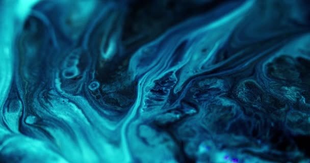 Akrilik Boya Karışımı Parlak Mürekkep Odaklanmamış Mavi Renkli Parlak Toz — Stok video