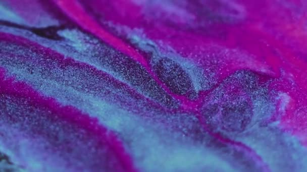 Textura Brillo Húmedo Salpicadura Tinta Blur Magenta Rosa Azul Color — Vídeos de Stock