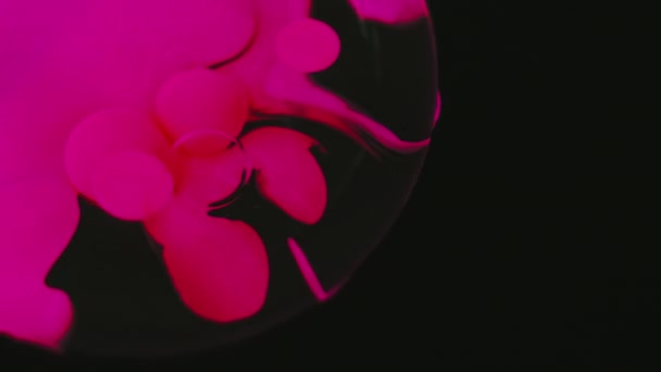 Burbuja Pintura Gota Agua Tinta Vibrante Magenta Rosa Negro Color — Vídeos de Stock