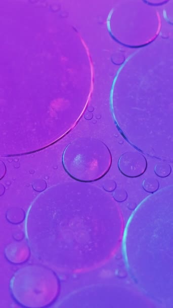 Vertical Video Abstract Background Bubbles Liquid Oily Surface Fat Drop — Stock Video