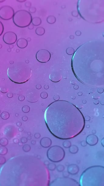 Vertical Video Abstract Background Oil Water Bubbles Texture Stains Spots — Stock Video