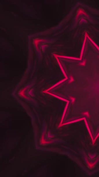 Pionowe Wideo Abstrakcyjne Tło Projekt Fraktalny Efekt Kalejdoskopu Kolorowy Neon — Wideo stockowe