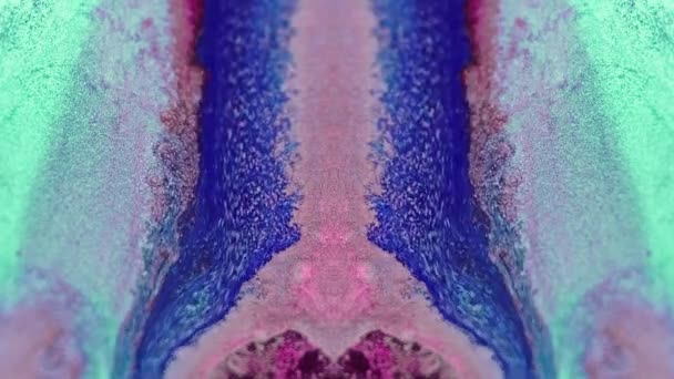 Abstracte Achtergrond Glittergolf Vloeibare Magie Sprankelende Decoratieve Blauwe Witte Rode — Stockvideo