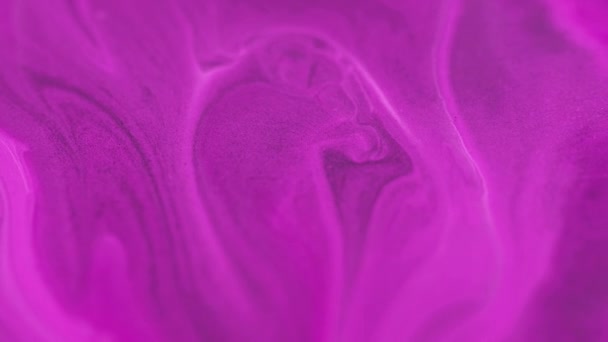 液体色素 亮晶晶的油漆质感 沙尘混合 亮丽装饰霓虹灯紫色油墨颗粒光滑质感油墨涡旋艺术抽象背景 — 图库视频影像