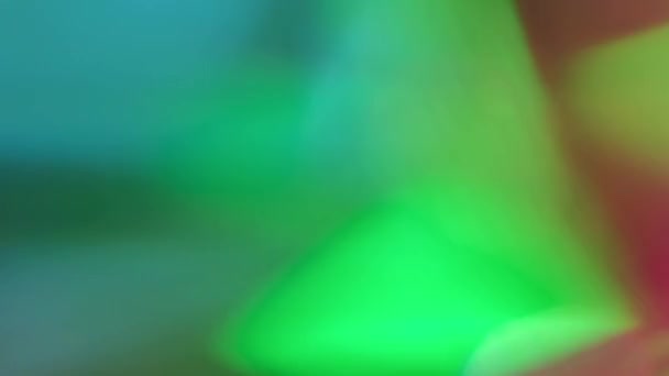 Abstracte Achtergrond Stralingsbreking Kristallen Prisma Neon Kleur Groen Geel Blauw — Stockvideo