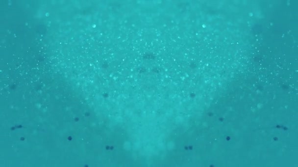 Glödande Bläck Flygande Skimmer Oskärpa Blå Gnistor Blanka Partiklar Struktur — Stockvideo