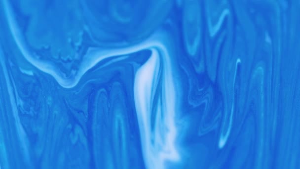 Потік Фарби Шіммер Рідина Ігристе Водне Мистецтво Дефокусований Синьо Білий — стокове відео