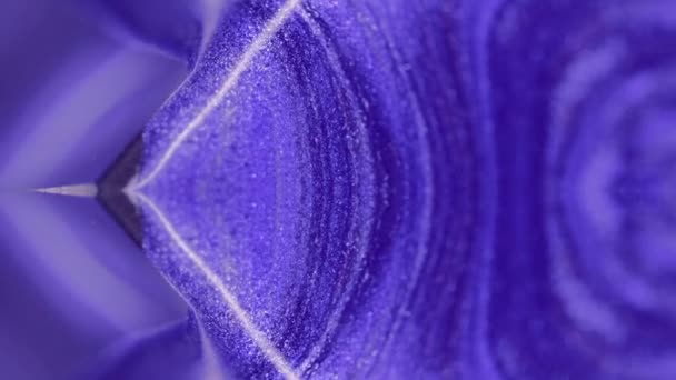 Verticale Video Druppelende Inkt Achtergrond Glitter Waterval Neon Blauwe Kleur — Stockvideo