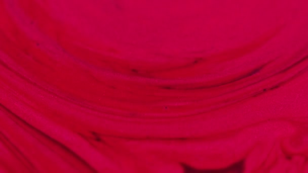 Flüssiger Farbhintergrund Reibungsloser Ablauf Roter Bordeauxroter Farbstoffmix Mit Glitzerpartikeln Abstrakte — Stockvideo