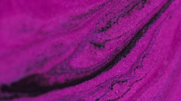 Líquido Brillante Textura Mármol Brillante Desenfocado Magenta Rosa Negro Color — Vídeos de Stock