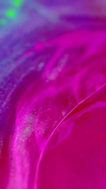 Parıldayan sis dalgası. Neon gradyanı. Bulanık, mavi, pembe, yeşil, parlak, parlak, boya, su, harman, hareket, soyut sanat arkaplanı..