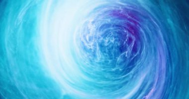 Duman girdabı. Mürekkep bulutu. Bulanık mavi renkli, bulanık, bulut desenli, suda yüzen, soyut sanat arkaplanı gibi hayal kuran..