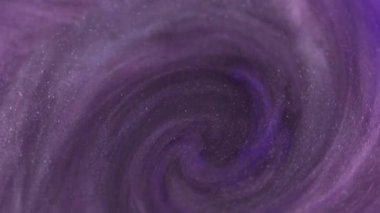 Köpüklü karışım. Akrilik su girdabı. Sıvı galaksi. Mor siyah renk akan sis neon boya mürekkebi soyut sanat arkaplan parçacıkları parıldıyor.