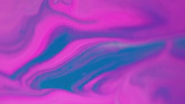 Boya sıvısı. Soyut arkaplan. Fantezi karışımı. Bulanık mor parlak parçacıklar doku boya dalgaları sihirli akış sıvı emülsiyon sanatı.