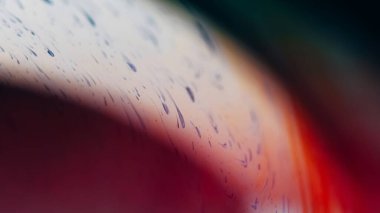 Bulanık boya akışı. Mermer eğri. Odaklanmamış pembe mavi renk ıslak kimyasal emülsiyon dalga soyut sanat arkaplanı.