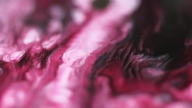 Bulanık mürekkep sıçraması. Sis akışı. Odaklanmamış pembe siyah duman dokusu sıvı emülsiyon dağınık hareket soyut sanat arkaplanı.