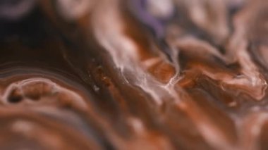 Görüntü sıçraması. Boya dalgası. Odaklanmamış bronz kahverengi siyah renkli sis dokusu sıvı akışı hareketli soyut sanat arka planı.