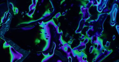 Folyo holografik. Renk değişimi. Görüntü yansımaları deforme olmuş yüzey. Dalgalanan dağılım akışı ışık spektrumu kurgu psikedelik dalga gradyanı.