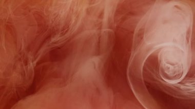 Parlak duman. Kıvrık sis. Fantezi sis mürekkebi karışımı. Buharlı animasyon sarı turuncu kırmızı duman parlak yaratıcı sanat arka planında.