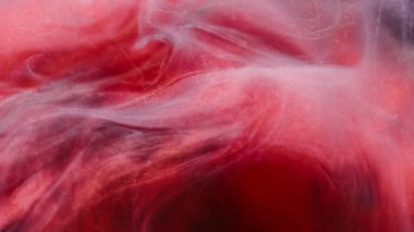 Karışık girdap. Renk bulutu. Odaklanmamış parlak kırmızı döndürme soyut mürekkep buharı buharı sanat arka planında hareket eden buhar boyası.