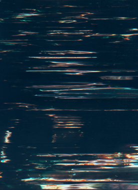 Arıza örtüsü. Bozulma sesi. Beyaz turuncu renk ışık dalgaları analog frekans statik eserler toz koyu siyah sanat illüstrasyonunu soyut arka plan çizer.