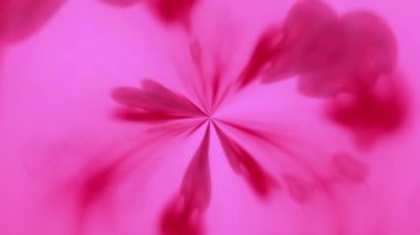 Boya mandala. Soyut süs. Odaklanmamış morumsu pembe mürekkep rengi su damlası karışık çember akışı hipnotik hareket fraktal girdap sanat dokusu.