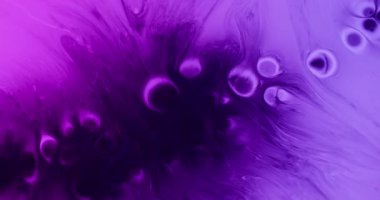 Kağıt sıvısı sıçraması. Islak leke. Mor akrilik akıma mor lekeli boya damlası. Sanat rengi harmanlama akışı soyut çözünürlük bulanık arkaplan.